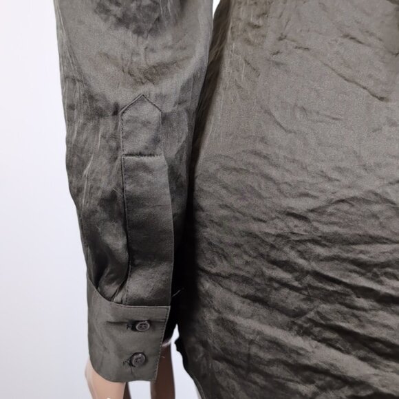 Jacob Long Sleeve Mini Shirt Dress Army Utility Buttoned Drawstring Gorpcore - Picture 8 of 15